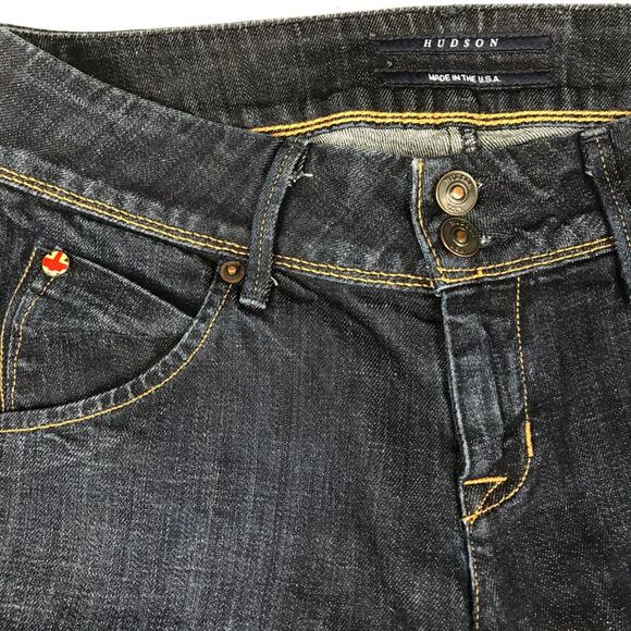 Hudson Colin Flap Jeans Dark Wash Skinny Straight Leg Blue Sz 26 Stretch Zip Fly - Picture 4 of 8